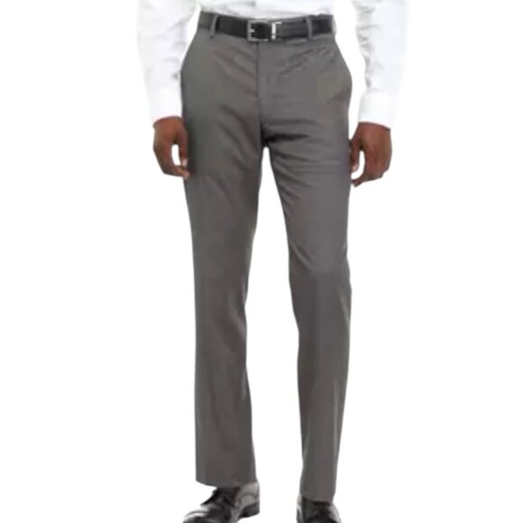 Savane Mens 34x30 Gray Business Tailored Straight Fit Dress Pants - Picture 1 of 9